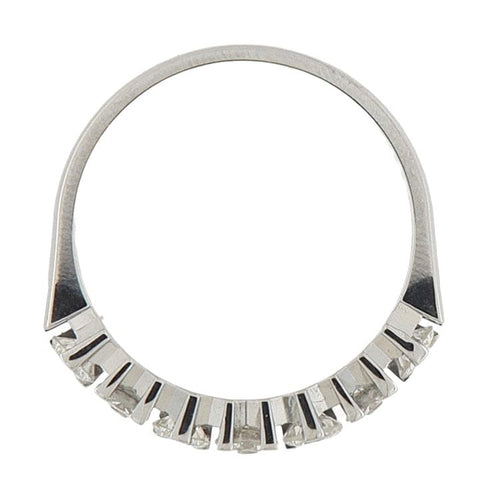 Bague 54.5 Bague alliance vintage en or blanc 18 ct et diamants 58 Facettes G3783