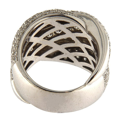 Bague 54 Bague en or blanc 18 carats pavée de diamants 4,51 ct 58 Facettes G3802