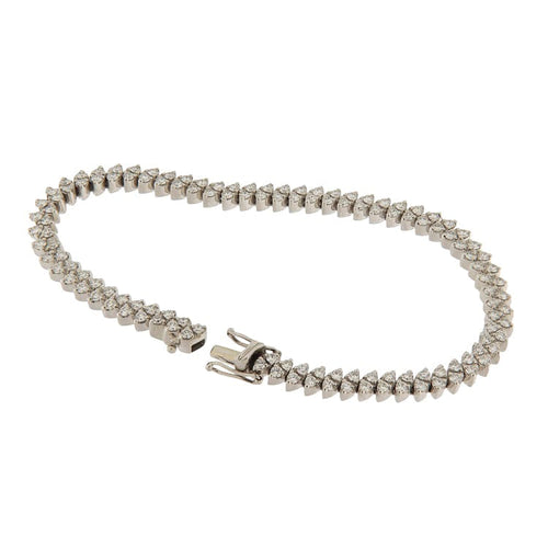 Bracelet Bracelet tennis vintage en or blanc avec diamants 3,07 ct 58 Facettes G3845