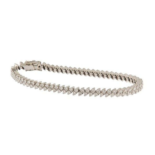 Bracelet Bracelet tennis vintage en or blanc avec diamants 3,07 ct 58 Facettes G3845