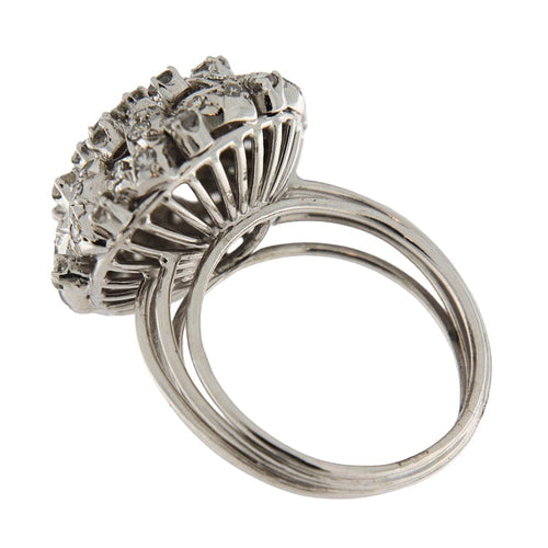 Bague 55.5 Bague en or blanc 18 ct avec diamants taille brillant et huit-huit 58 Facettes G3848