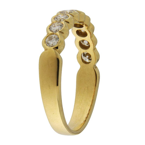 Bague 59 Bague vintage en or jaune 18 carats et diamants 0,68 ct 58 Facettes G3853