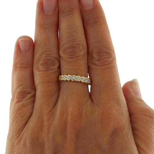 Bague 59 Bague vintage en or jaune 18 carats et diamants 0,68 ct 58 Facettes G3853