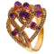 Bague 62 Bague vintage en or rose 18 kt avec améthystes et diamant Fancy Brown 58 Facettes G3866