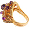 Bague 62 Bague vintage en or rose 18 kt avec améthystes et diamant Fancy Brown 58 Facettes G3866