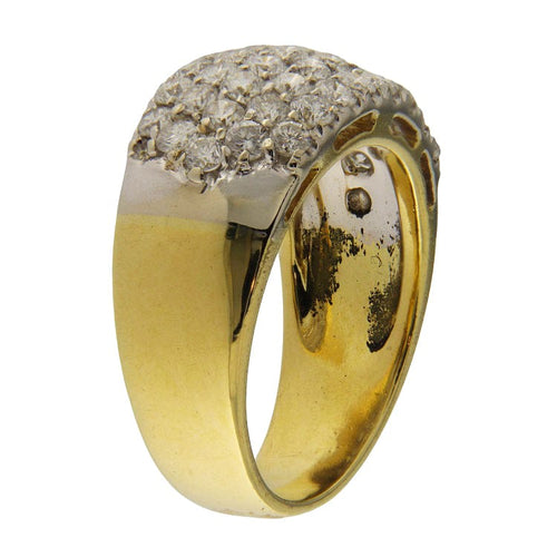 Bague 54 Bague vintage en or jaune 18 carats pavée de diamants 1,49 ct 58 Facettes G3872