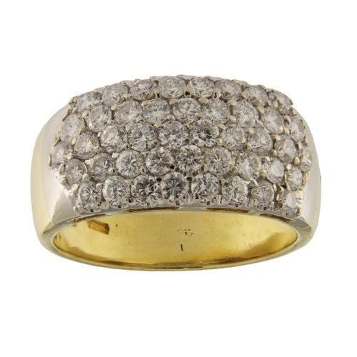 Bague 54 Bague vintage en or jaune 18 carats pavée de diamants 1,49 ct 58 Facettes G3872