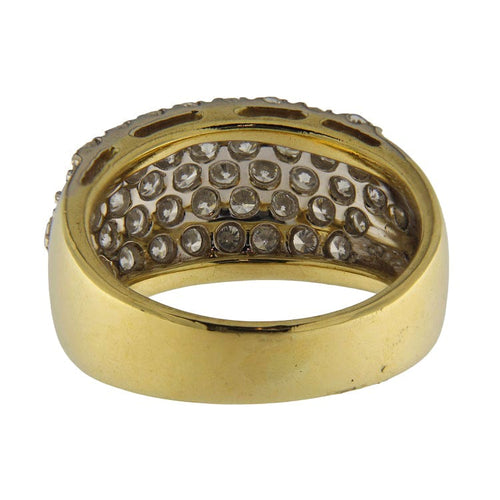 Bague 54 Bague vintage en or jaune 18 carats pavée de diamants 1,49 ct 58 Facettes G3872