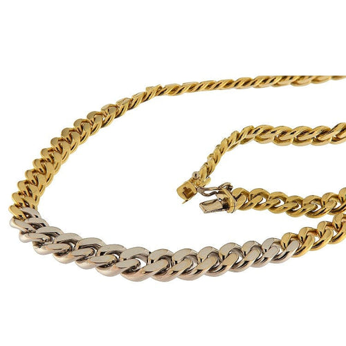 Collier Collier ras-de-cou vintage en or jaune et blanc 18 kt et diamants 58 Facettes G3887
