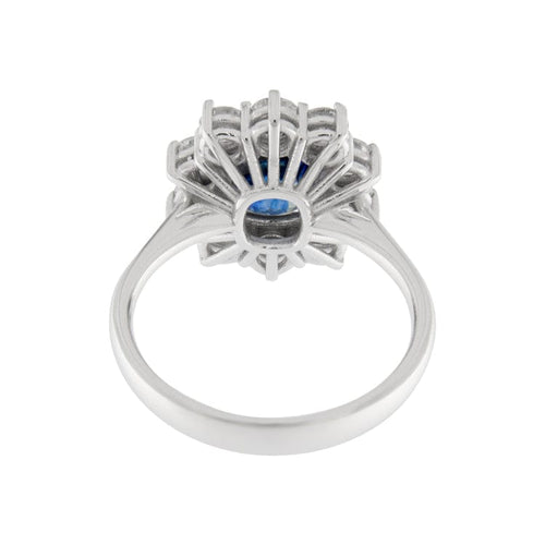 Bague Bague en or blanc avec saphir 1,99 ct et diamants 58 Facettes G3560