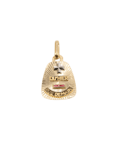 Pendentif AUGIS - Médaille amour trapèze or jaune rubis 58 Facettes J502