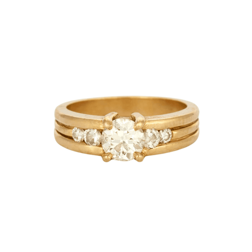 Bague 52 Bague or jaune sertie de diamants 58 Facettes GU42