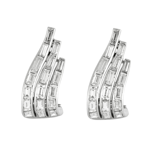 Boucles d'oreilles Boucles d'oreilles Clips diamants baguettes 58 Facettes GU20