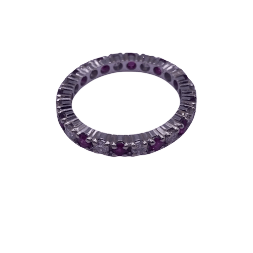Bague 49 Bague éternité Or Blanc 18k Diamants et Rubis 58 Facettes 12-GS31668-1