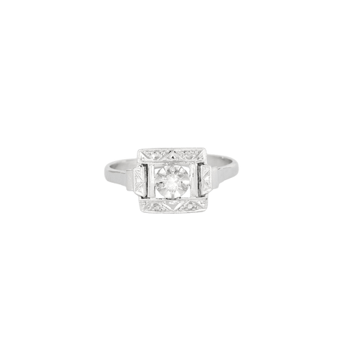 Bague Bague Art Déco en or blanc et diamants 58 Facettes