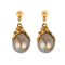 Boucles d'oreilles 1.40 x 1.10 Paire de Pendants d'oreilles or jaune, perles de Tahiti 58 Facettes DV0717-1-1.40 x 1.10