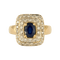 Bague 55 Bague or jaune, saphir et diamants 58 Facettes
