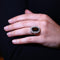 Bague 51 Bague marguerite sertie d’un saphir ovale en platine et diamants 58 Facettes