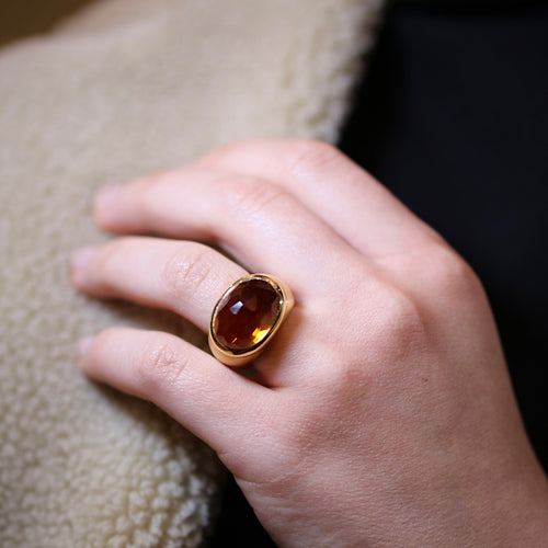 Bague Pomellato - Bague Iceberg en or rose et or blanc et Citrine 58 Facettes