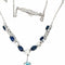 Collier Collier pendentif vintage en or blanc 18 carats avec aigue-marine, diamants et saphirs 58 Facettes