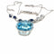 Collier Collier pendentif vintage en or blanc 18 carats avec aigue-marine, diamants et saphirs 58 Facettes