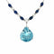 Collier Collier pendentif vintage en or blanc 18 carats avec aigue-marine, diamants et saphirs 58 Facettes