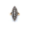 Bague Belle Époque - Bague navette en or 18K, argent et diamants 58 Facettes