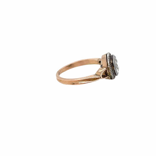 Bague Belle Époque - Bague de fiançailles en or rose 18 carats et diamant 58 Facettes