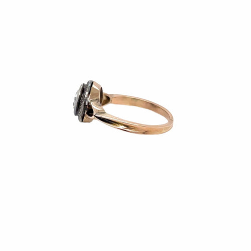 Bague Belle Époque - Bague de fiançailles en or rose 18 carats et diamant 58 Facettes