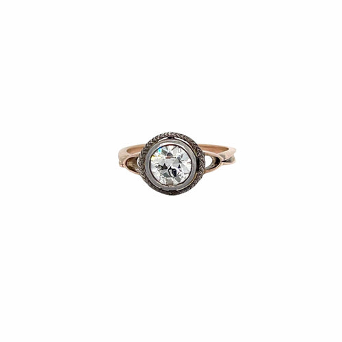 Bague Belle Époque - Bague de fiançailles en or rose 18 carats et diamant 58 Facettes