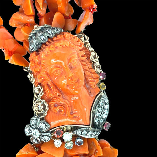 Collier Sciacca - Collier victorien multi-rangs en or 18 carats, diamants et saphirs 58 Facettes