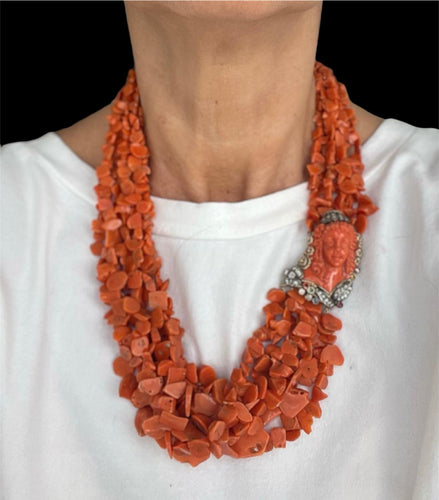 Collier Sciacca - Collier victorien multi-rangs en or 18 carats, diamants et saphirs 58 Facettes