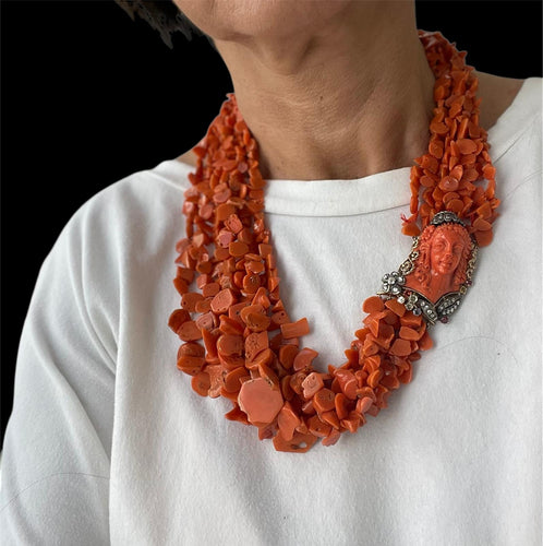 Collier Sciacca - Collier victorien multi-rangs en or 18 carats, diamants et saphirs 58 Facettes