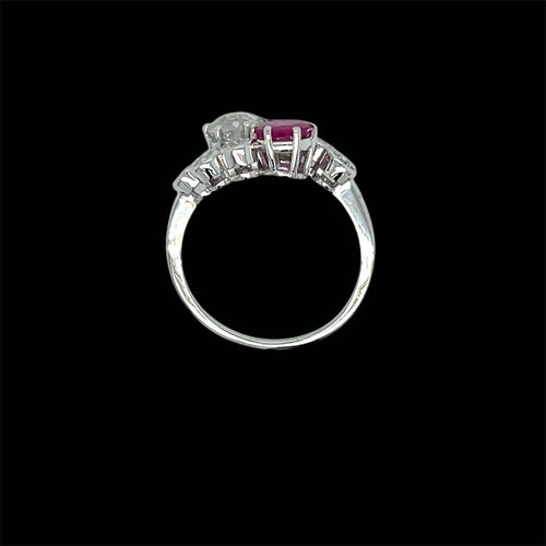 Bague 54 Époque victorienne - Bague Toi et Moi en or 18k rubis et diamants 58 Facettes
