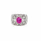 Bague 50 Style Mario Buccellati - Bague vintage gravée en or blanc 18k rubis birman et diamants 58 Facettes