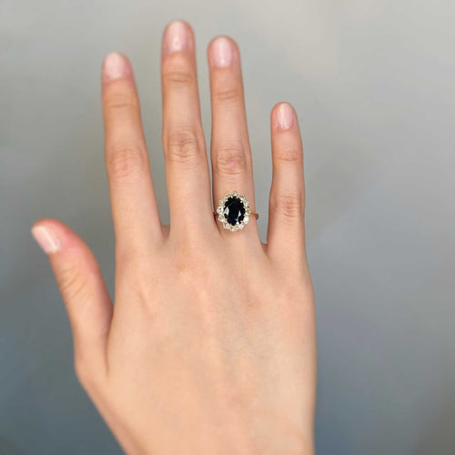 Bague 51 Bague or jaune saphir et diamants 58 Facettes 240270R