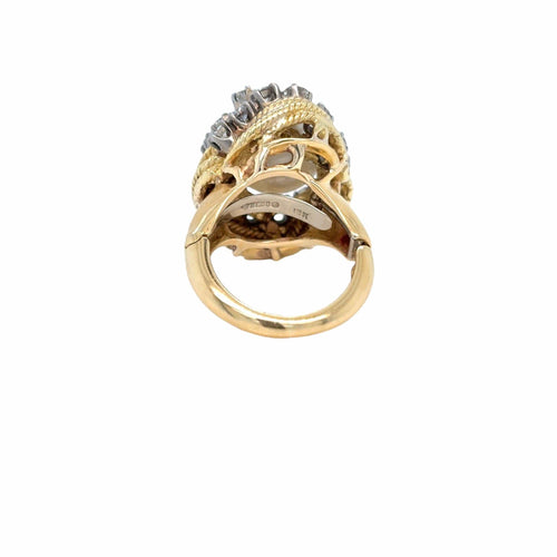 Bague 46 David Webb - Bague turban en or jaune 18k, perle des mers du Sud et diamants 58 Facettes