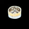 Bague 55 Faraone Gioielli - Bague bandeau en or jaune et blanc 18 kt et diamants 58 Facettes