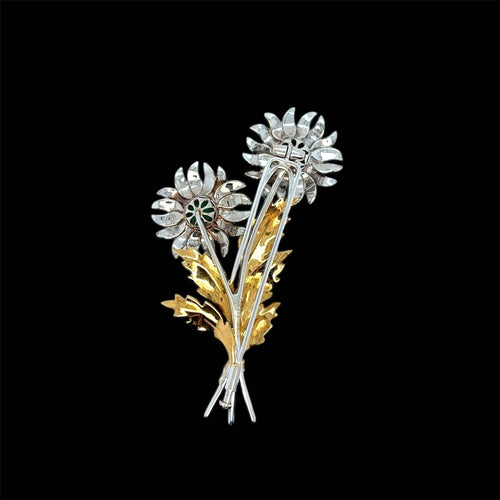 Broche Mario Buccellati - Broche Tournesols en or 18K et émeraudes 58 Facettes