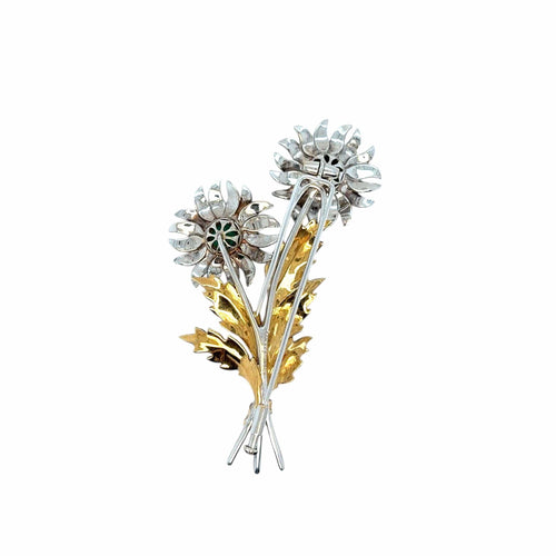Broche Mario Buccellati - Broche Tournesols en or 18K et émeraudes 58 Facettes