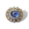 Bague 50 Bague dôme saphir cabochon en or jaune 18k et diamants 58 Facettes