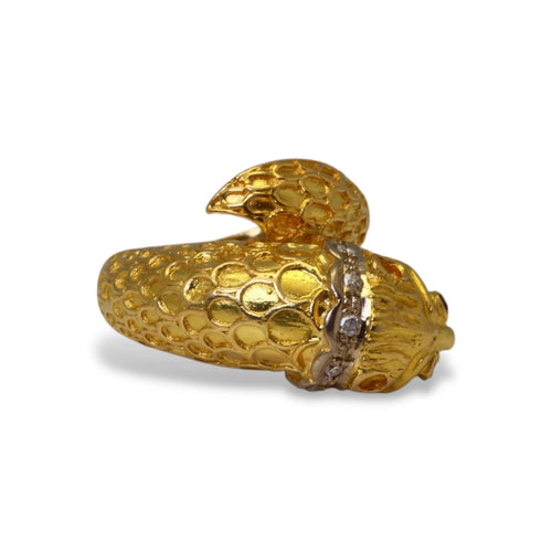 Bague 52 Lalaounis - Bague Tête de lion en or jaune et or gris, rubis et diamants 58 Facettes