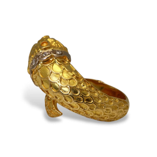 Bague 52 Lalaounis - Bague Tête de lion en or jaune et or gris, rubis et diamants 58 Facettes