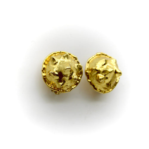 Boucles d'oreilles Jean Mahie - Boucles d’oreilles vintage modernes en or 22 carats 58 Facettes