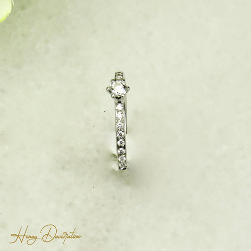 Bague 52.5 Bague halo en platine 950 avec brillants 0,30 ct 58 Facettes 2821