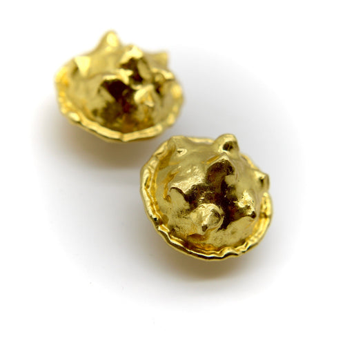 Boucles d'oreilles Jean Mahie - Boucles d’oreilles vintage modernes en or 22 carats 58 Facettes