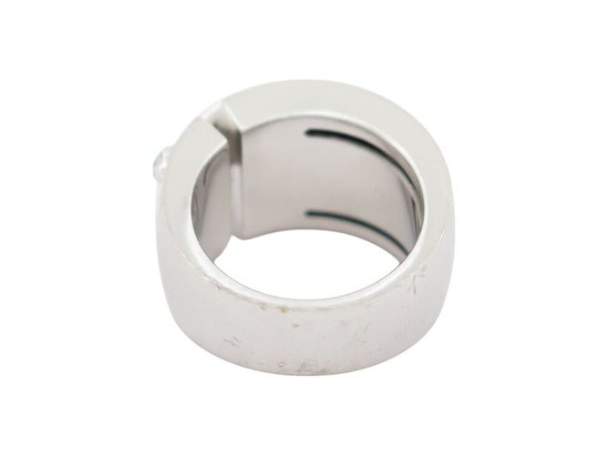 Bague 56 Chaumet Liens Croisés - Bague asymétrique GM en or blanc et diamants 58 Facettes 268855