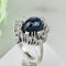 Bague 53.5 Bague en or blanc 750 avec saphir étoilé 15 ct et diamants 58 Facettes 1864