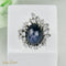 Bague 53.5 Bague en or blanc 750 avec saphir étoilé 15 ct et diamants 58 Facettes 1864
