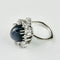 Bague 53.5 Bague en or blanc 750 avec saphir étoilé 15 ct et diamants 58 Facettes 1864